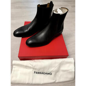 BRAND NEW Salvatore Ferragamo Men's Brown Leather Chelsea Boots Size 10.5 EE